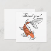 Stylish Gold Fish Motif Personalized Dankeskarte (Vorne/Hinten)