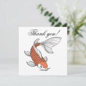 Stylish Gold Fish Motif Personalized Dankeskarte (Stehend Vorderseite)