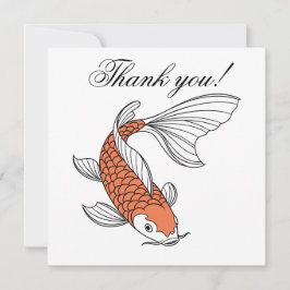 Stylish Gold Fish Motif Personalized Dankeskarte