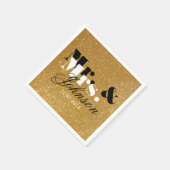 Stylish Gold Glitzer Mr. and Mrs. wedding napkins Serviette (Ecke)
