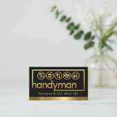 Stylish Gold Handyman Tools Frame Visitenkarte (Stehend Vorderseite)