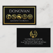 Stylish Gold Handyman Tools Frame Visitenkarte (Vorne/Hinten)