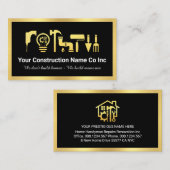 Stylish Gold Handyman Tools Gold Frame Visitenkarte (Vorne/Hinten)