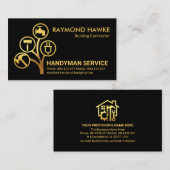 Stylish Gold Handyman Tools Tree Visitenkarte (Vorne/Hinten)