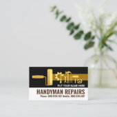 Stylish Gold Handyman Tools Zuhause Renovation Visitenkarte (Stehend Vorderseite)