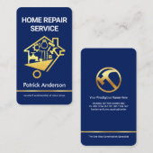 Stylish Gold Handyman's Wheelbarrow Visitenkarte (Vorne/Hinten)