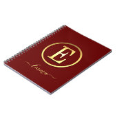 Stylish Gold Initial E Notebook Notizblock (Linke Seite)