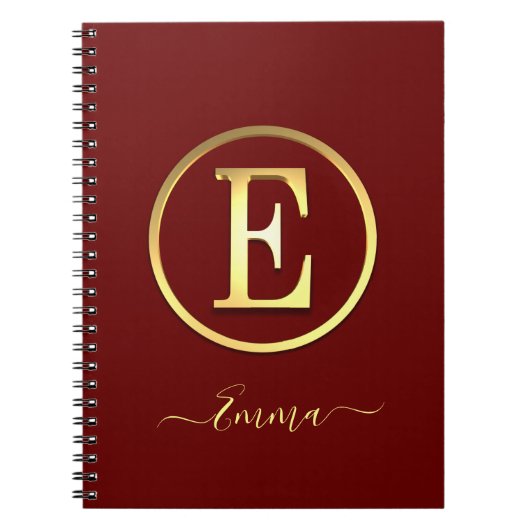 Stylish Gold Initial E Notebook Notizblock (Vorderseite)