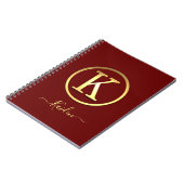 Stylish Gold Initial K Notebook Notizblock (Linke Seite)