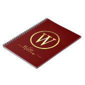 Stylish Gold Initial W Notebook Notizblock (Linke Seite)