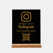 Stylish Gold Instagram Business Name QR Code Acrylschild (Vorderseite)