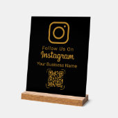 Stylish Gold Instagram Business Name QR Code Acrylschild (Winkel)