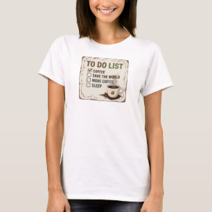 Stylish Gold KAFFEE ZUERST RETTE WELT T-Shirt
