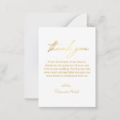 stylish gold kalligraphie Hochzeit Foto vielen Dan Mitteilungskarte (Rückseite)