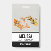 Stylish Gold Koi Fish Ausweis (Rückseite)