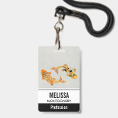 Stylish Gold Koi Fish Ausweis (Rückseite mit Lanyard)