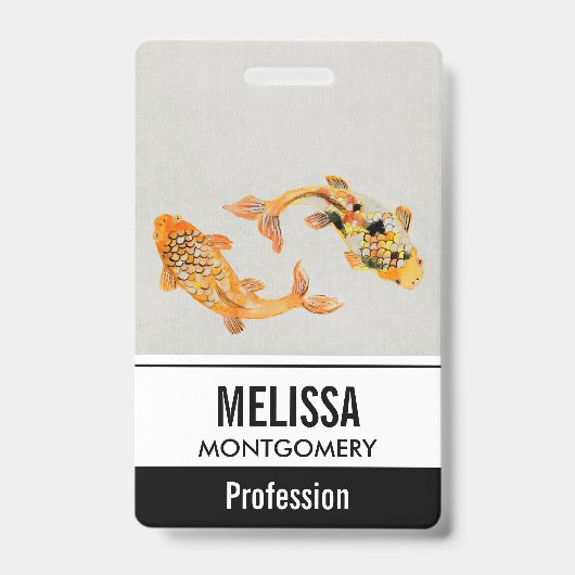 Stylish Gold Koi Fish Ausweis (Vorderseite)