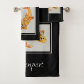 Stylish Gold Koi Fish Badhandtuch Set (Insitu)