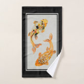 Stylish Gold Koi Fish Badhandtuch Set (Handtuch)