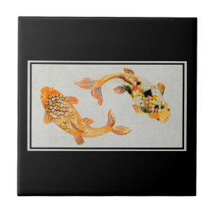 Stylish Gold Koi Fish Fliese