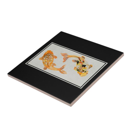 Stylish Gold Koi Fish Fliese (Seite)