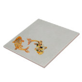 Stylish Gold Koi Fish Fliese (Seite)