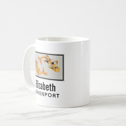 Stylish Gold Koi Fish Kaffeetasse (Vorderseite Links)