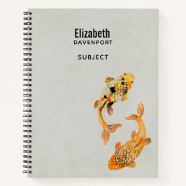 Stylish Gold Koi Fish Notizblock