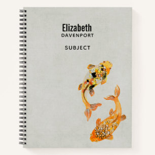 Stylish Gold Koi Fish Notizblock