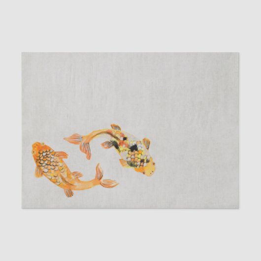 Stylish Gold Koi Fish Seidenpapier (Vorderseite)