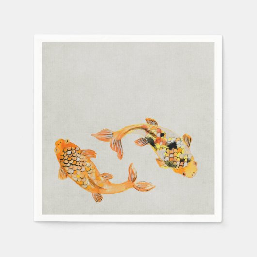 Stylish Gold Koi Fish Serviette (Vorderseite)
