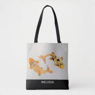 Stylish Gold Koi Fish Tasche