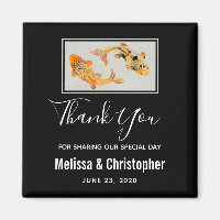 Stylish Gold Koi Fish Wedding Vielen Dank