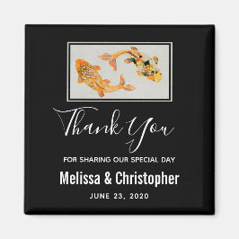 Stylish Gold Koi Fish Wedding Vielen Dank Magnet