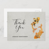 Stylish Gold Koi FishVielen Dank Postkarte (Vorne/Hinten)