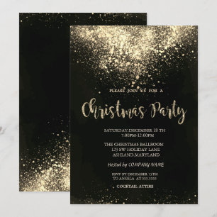 Stylish Gold Konfetti-Firma Weihnachtsfeier Einladung