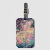 Stylish Gold Mandala Colorful Watercolor Nebula  Gepäckanhänger (Vorderseite Vertikal)