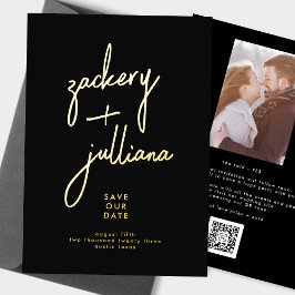 Stylish GOLD NAMES | FOTO SAVE THE DATE Folieneinladung