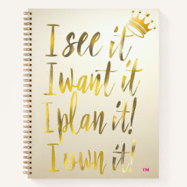 Stylish Gold Schrift Elfenbein Motivational Notizblock