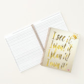 Stylish Gold Script Ivory Motivational Notizblock (Innenseite)