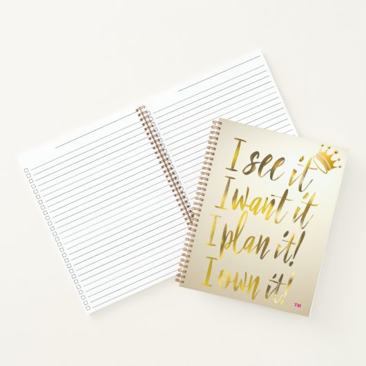 Stylish Gold Script Ivory Motivational Notizblock (Innenseite)