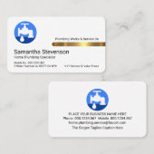 Stylish Gold Tab Leaking Blue Faucet Visitenkarte (Vorne/Hinten)