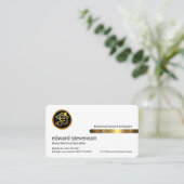 Stylish Gold Tab On White Layer Visitenkarte (Stehend Vorderseite)