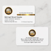 Stylish Gold Tab On White Layer Visitenkarte (Vorne/Hinten)