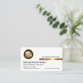 Stylish Gold Tab On White Layer Visitenkarte (Stehend Vorderseite)