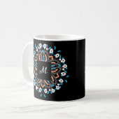 Stylish Gold Torquoise Mandala Monogram Kaffeetasse (Vorderseite Links)