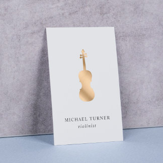 Stylish Gold Violin Musiker Minimal Visitenkarte