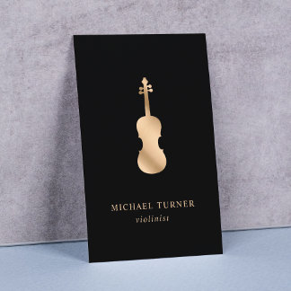 Stylish Gold Violin Musiker Minimal Visitenkarte