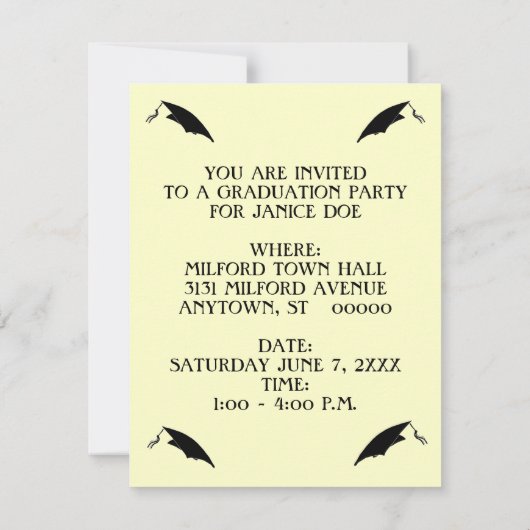 STYLISH GRAD ABSCHLUSS INVITATION ~EZ2 CUSTOMIZE EINLADUNG (Rückseite)