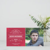 STYLISH GRAD FOTOKARTE Moderne Graduiertenkarte ro Ankündigung (Stehend Vorderseite)